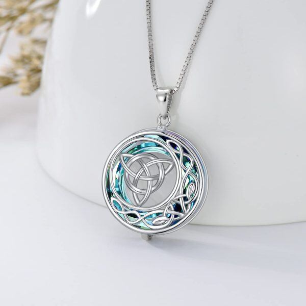 Sterling Silver Celtic Moon Necklace-1