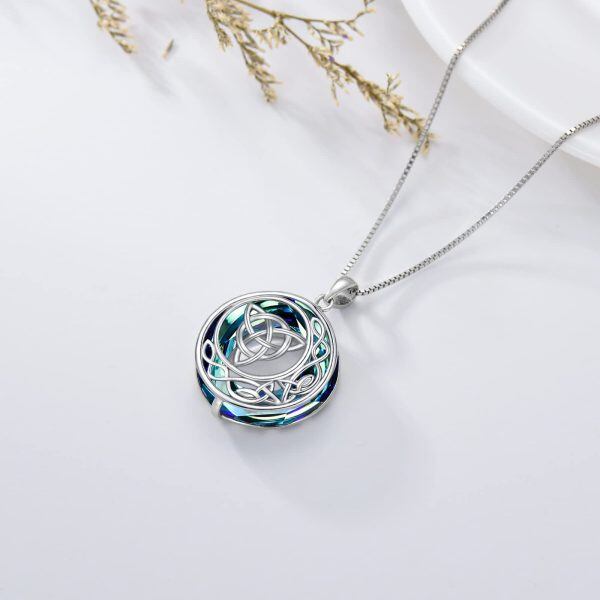 Sterling Silver Celtic Moon Necklace-2