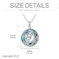 wholesale 925 Sterling Silver Round Blue Crystal Celtic Knot Pendant Necklaces Luck Charm Gifts for Her-0-4