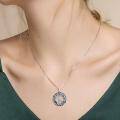 wholesale 925 Sterling Silver Blue Crystal Tree of Life Mother & Child Pendant Necklace for Women-0-5