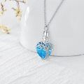 wholesale Sterling Silver Crystal Heart Tree of Life Urn Necklace for Ashes - Rhodium Plated-0-8