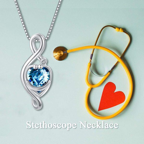 925 Sterling Silver Stethoscope Necklace For Women-1