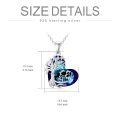 wholesale 925 Sterling Silver Blue Crystal Cow Pendant Tree of Life Necklace s for Women-0-4