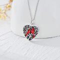 wholesale 925 Sterling Silver Red Cardinal Heart Cremation Jewelry Keepsake Pendant Necklace-0-1