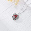 wholesale 925 Sterling Silver Red Cardinal Heart Cremation Jewelry Keepsake Pendant Necklace-0-2