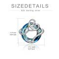 wholesale 925 Sterling Silver Heart-Shaped Blue Crystal Stud Earrings for Women-0-3