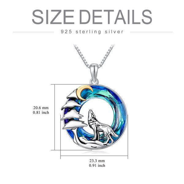 Sterling Silver Wolf Moon Necklace-4