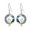 wholesale 925 Sterling Silver Crystal Cat on the Moon Drop Earrings for Women-0-0