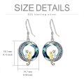 wholesale 925 Sterling Silver Crystal Cat on the Moon Drop Earrings for Women-0-3