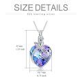 wholesale 925 Sterling Silver Purple Blue Crystal Butterfly Heart Locket Necklace for Women-0-4