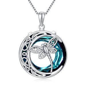 Sterling Silver Dragonfly Celtic Necklace-0