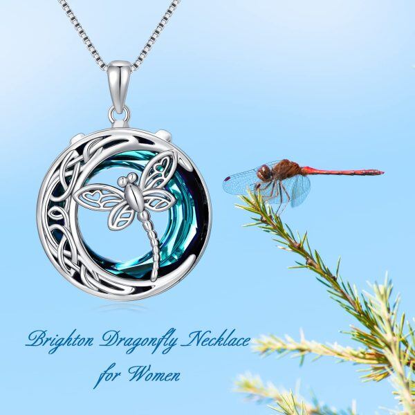 Sterling Silver Dragonfly Celtic Necklace-3