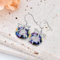 wholesale 925 Sterling Silver Rainbow Crystal Dragonfly Dangle Drop Earrings for Women -0-1