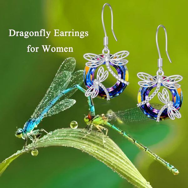 Sterling Silver Dragonfly Earrings-3