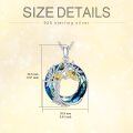 wholesale 925 Sterling Silver Blue Crystal Tree of Life with Bees Pendant Necklace for Women-0-5