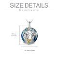 wholesale 925 Sterling Silver Blue Crystal Elephant Family Pendant with Gold Plated Baby Elephants and Tree of Life Design Necklace for Women Girls Mothers Day Gift-0-3