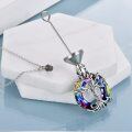 wholesale 925 Sterling Silver Rainbow Crystal Tree of Life Cremation Jewelry Pendant Necklace-0-1