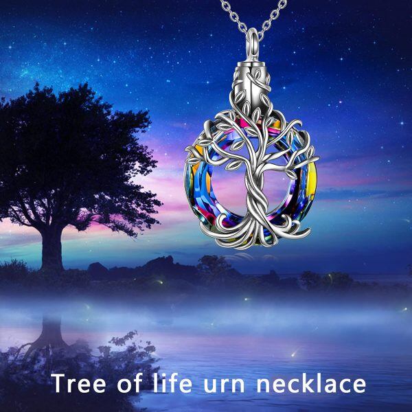 Sterling Silver Tree Of Life Urn Necklace-4