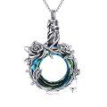 wholesale 925 Sterling Silver Blue Crystal Rose Pendant Cremation Jewelry Urn Necklace-0-0