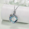 wholesale 925 Sterling Silver Blue Crystal Rose Pendant Cremation Jewelry Urn Necklace-0-4