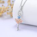 wholesale 925 Sterling Silver Blue Crystal Ballet Dancer Girl's Birthday Gift Necklace-0-1