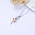 wholesale 925 Sterling Silver Blue Crystal Ballet Dancer Girl's Birthday Gift Necklace-0-2