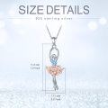 wholesale 925 Sterling Silver Blue Crystal Ballet Dancer Girl's Birthday Gift Necklace-0-4