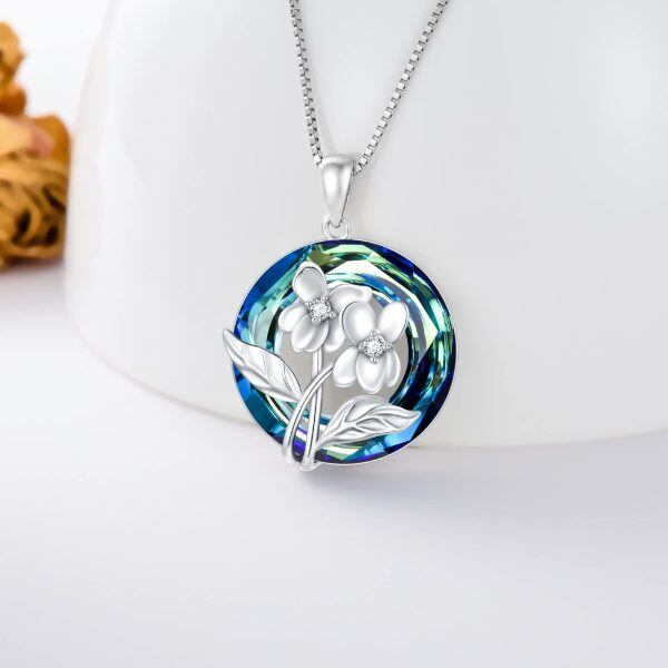 Sterling Silver Birth Flower Necklace-1