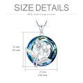wholesale 925 Sterling Silver Blue Crystal Birth Flower Necklace for Women - 12 Month Floral Pendant Birthday Gift-0-4