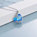 wholesale Sterling Silver Crystal Heart I Love You Mom Jewelry Gift for Mom - Rhodium Plated-0-3