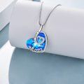 wholesale Sterling Silver Crystal Heart I Love You Mom Jewelry Gift for Mom - Rhodium Plated-0-6