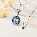 wholesale 925 Sterling Silver Blue Crystal Tree of Life Cremation Jewelry Urn Pendant Necklace with Funnel and Fill Tool-0-1