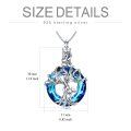 wholesale 925 Sterling Silver Blue Crystal Tree of Life Cremation Jewelry Urn Pendant Necklace with Funnel and Fill Tool-0-4