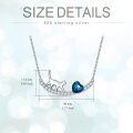 wholesale 925 Sterling Silver Cat Heart Blue Crystal Pendant Necklace for Women-0-4