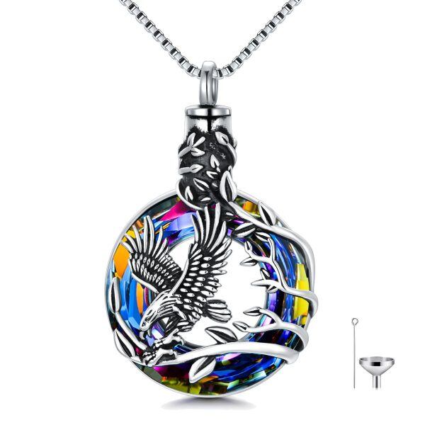 Sterling Silver Eagle Urn Necklace-0