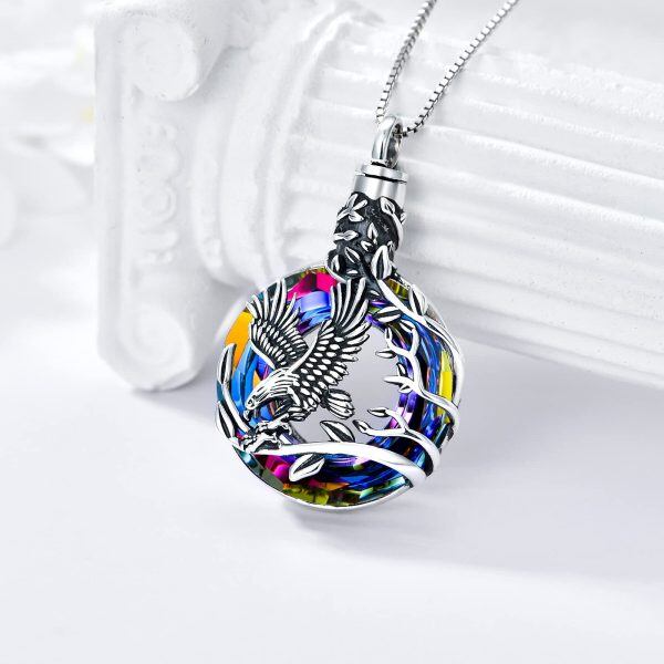 Sterling Silver Eagle Urn Necklace-1