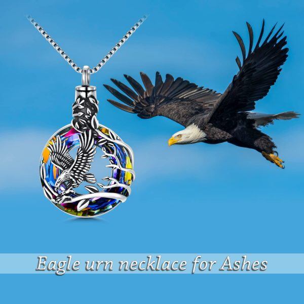 Sterling Silver Eagle Urn Necklace-3