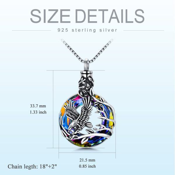 Sterling Silver Eagle Urn Necklace-4