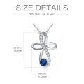 wholesale 925 Sterling Silver Blue Sapphire Infinity Cross Pendant Necklace for Women-0-4