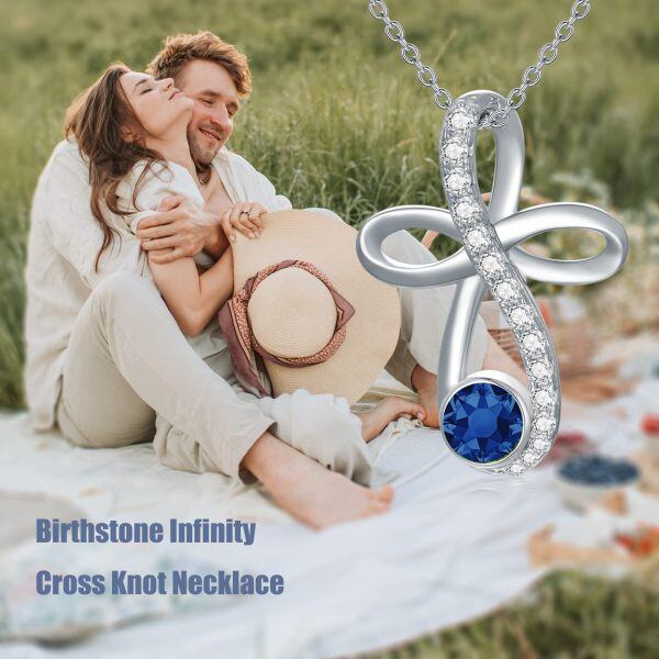 Sterling Silver Infinity Cross Necklace-5