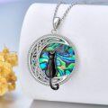 wholesale 925 Sterling Silver Abalone Shell Celtic Cat Pendant Necklace for Women-0-1