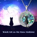 wholesale 925 Sterling Silver Abalone Shell Celtic Cat Pendant Necklace for Women-0-4