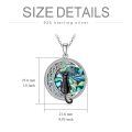 wholesale 925 Sterling Silver Abalone Shell Celtic Cat Pendant Necklace for Women-0-5