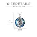 wholesale 925 Sterling Silver Round Blue Crystal Flower Pendant Necklace for Women-0-3