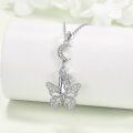wholesale 925 Sterling Silver Fairy Butterfly Crescent Moon Pendant Necklace for Women-0-3
