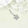 wholesale 925 Sterling Silver Fairy Butterfly Crescent Moon Pendant Necklace for Women-0-4