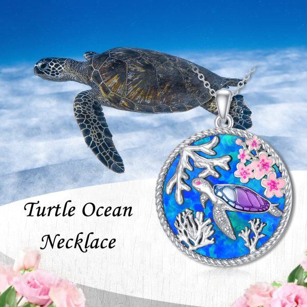 Sterling Silver Sea Turtle Necklace-4