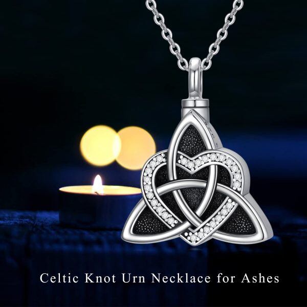 Sterling Silver Celtic Heart Necklace-3