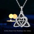 wholesale 925 Sterling Silver Celtic Knot Heart Cremation Jewelry Keepsake Pendant with Funnel and Chain-0-3