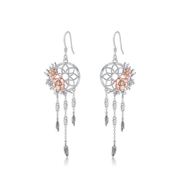 Sterling Silver Dream Catcher Earrings-0